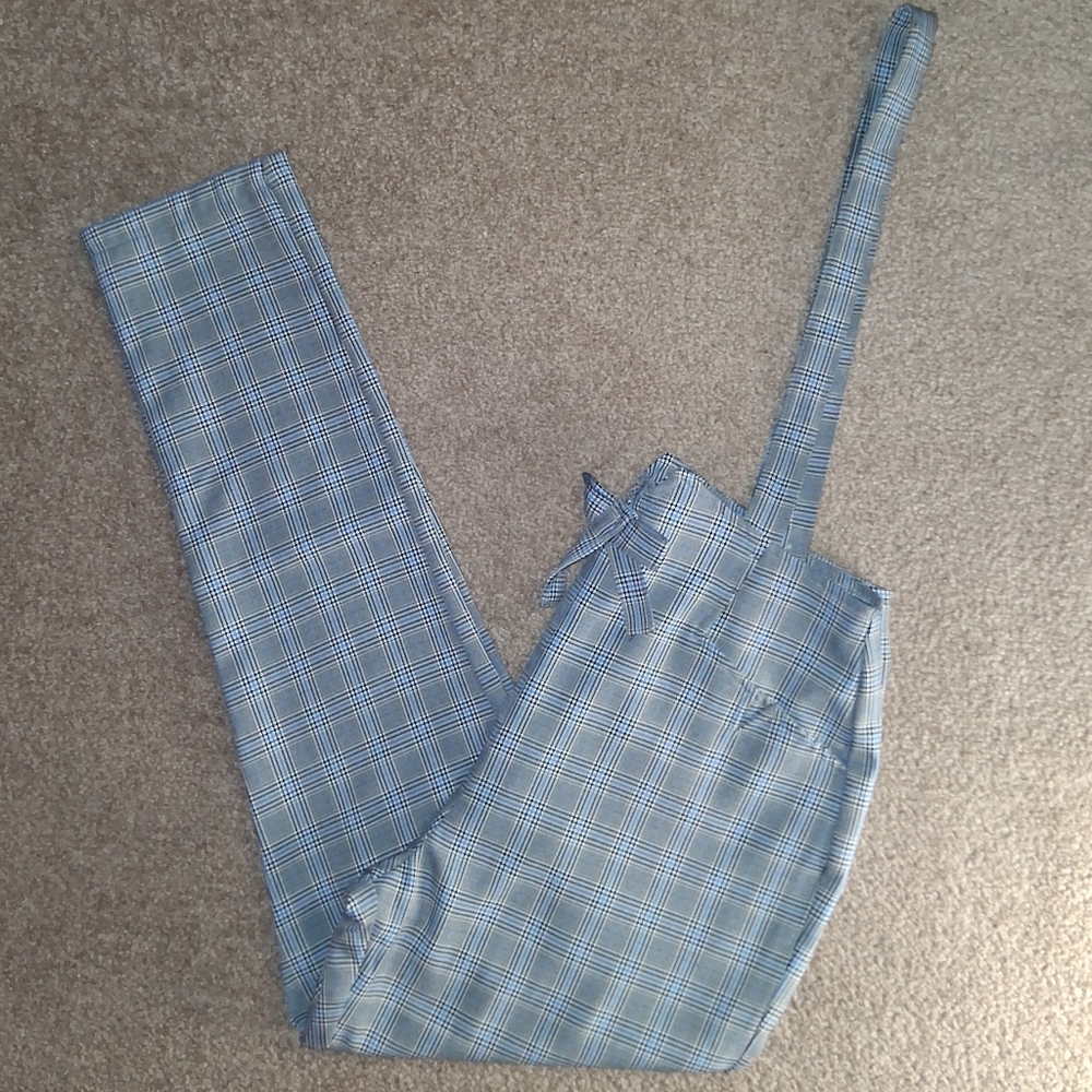 Plaid Pants With Removable Suspenders